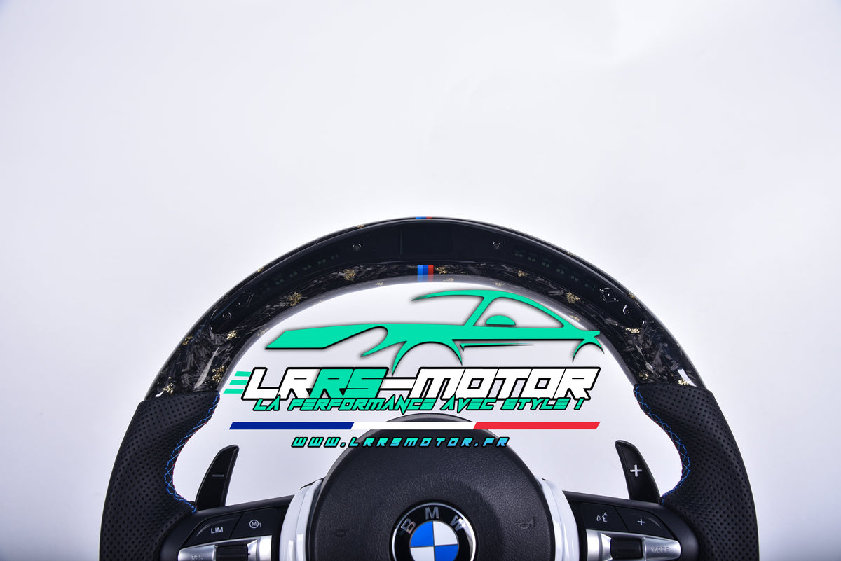 Volant en carbone personnalisable pour BMW Série F et G (2012-2022). Compatible Série 1, 2, 3, 4, 5, 6, X Séries et modèles M Performance (M2, M3, M4, M5, M6)Volant BMW F20, M2, M3, M4 carbone personnalisable