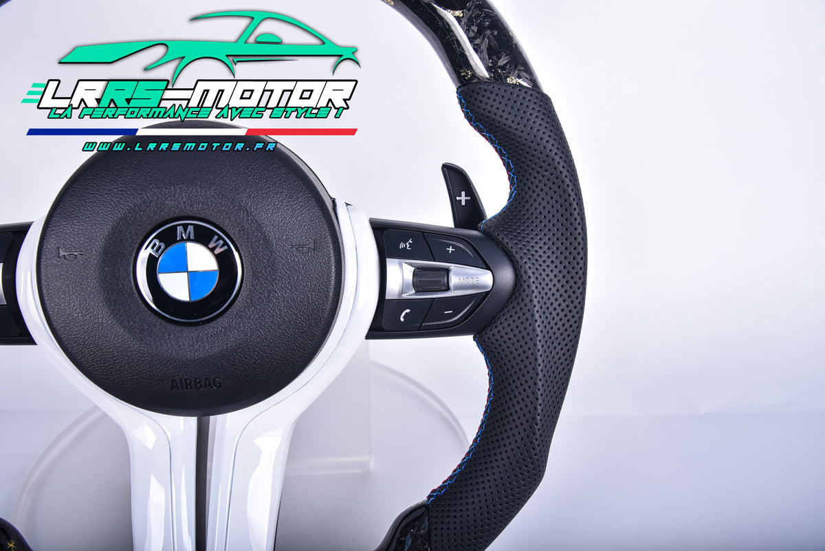 Volant en carbone personnalisable pour BMW Série F et G (2012-2022). Compatible Série 1, 2, 3, 4, 5, 6, X Séries et modèles M Performance (M2, M3, M4, M5, M6)Volant BMW F20, M2, M3, M4 carbone personnalisable