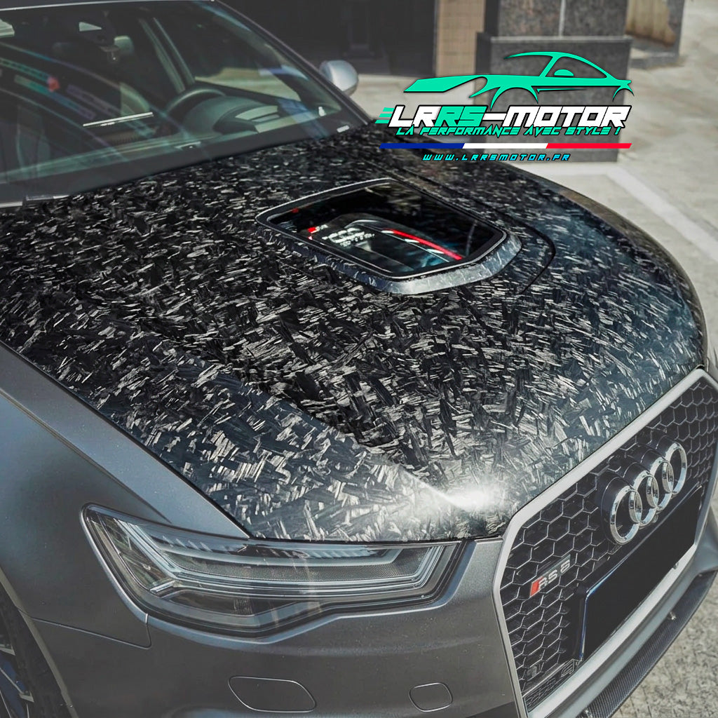 Capot Audi RS6 C7 sur mesure – Fibre de carbone / Carbone forgé