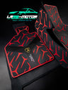 Tapis de sol sur mesure Lamborghini Huracán STO x2 – Carbone &amp; Alcantara véritable – Garantie 5 ans