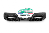 Diffuseur arrière en fibre de carbone autoclave style OEM pour Ferrari SF90 Stradale 2020+