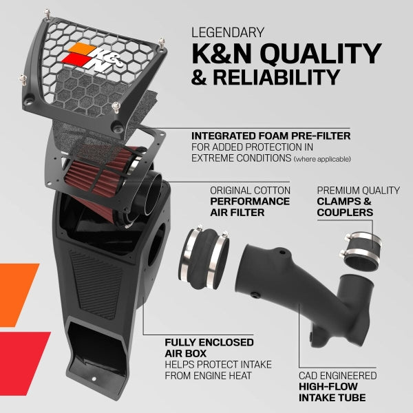 K&amp;N Direct Intake Kit KN63-2619 Ford Bronco 2.7l v6 f/i