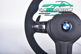 Volant en carbone personnalisable pour BMW Série F et G (2012-2022). Compatible Série 1, 2, 3, 4, 5, 6, X Séries et modèles M Performance (M2, M3, M4, M5, M6)Volant BMW F20, M2, M3, M4 carbone personnalisable