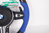Volant en carbone personnalisable pour BMW Série F et G (2012-2022). Compatible Série 1, 2, 3, 4, 5, 6, X Séries et modèles M Performance (M2, M3, M4, M5, M6)Volant BMW F20, M2, M3, M4 carbone personnalisable