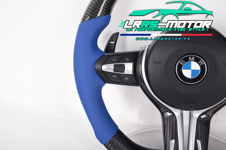 Volant en carbone personnalisable pour BMW Série F et G (2012-2022). Compatible Série 1, 2, 3, 4, 5, 6, X Séries et modèles M Performance (M2, M3, M4, M5, M6)Volant BMW F20, M2, M3, M4 carbone personnalisable