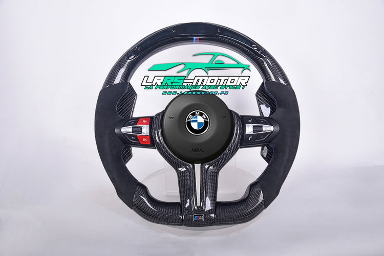 Volant en carbone personnalisable pour BMW Série F et G (2012-2022). Compatible Série 1, 2, 3, 4, 5, 6, X Séries et modèles M Performance (M2, M3, M4, M5, M6)Volant BMW F20, M2, M3, M4 carbone personnalisable