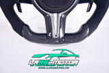 Volant en carbone personnalisable pour BMW Série F et G (2012-2022). Compatible Série 1, 2, 3, 4, 5, 6, X Séries et modèles M Performance (M2, M3, M4, M5, M6)Volant BMW F20, M2, M3, M4 carbone personnalisable
