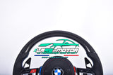 Volant en carbone personnalisable pour BMW Série F et G (2012-2022). Compatible Série 1, 2, 3, 4, 5, 6, X Séries et modèles M Performance (M2, M3, M4, M5, M6)Volant BMW F20, M2, M3, M4 carbone personnalisable
