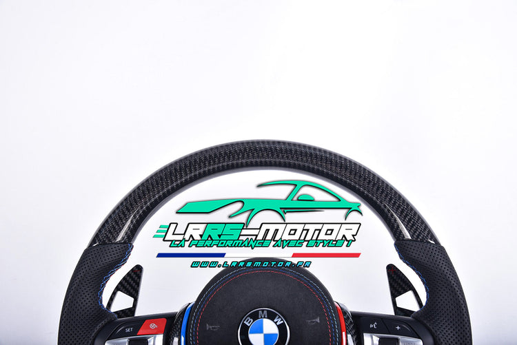 Volant en carbone personnalisable pour BMW Série F et G (2012-2022). Compatible Série 1, 2, 3, 4, 5, 6, X Séries et modèles M Performance (M2, M3, M4, M5, M6)Volant BMW F20, M2, M3, M4 carbone personnalisable
