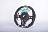 Volant en carbone personnalisable pour BMW Série F et G (2012-2022). Compatible Série 1, 2, 3, 4, 5, 6, X Séries et modèles M Performance (M2, M3, M4, M5, M6)Volant BMW F20, M2, M3, M4 carbone personnalisable